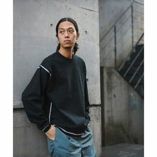 ビームス(BEAMS)の【BLACK】BEAMS / ステッチ クルーネック ロング Tシャツ(その他)