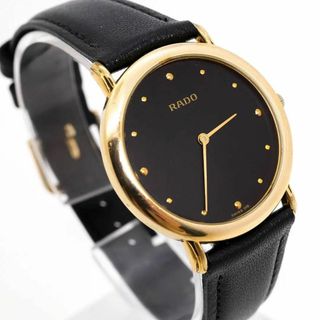 ラドー(RADO)の《希少》RADO 腕時計 ブラック クォーツ ヴィンテージ 新品ベルト q(腕時計(アナログ))