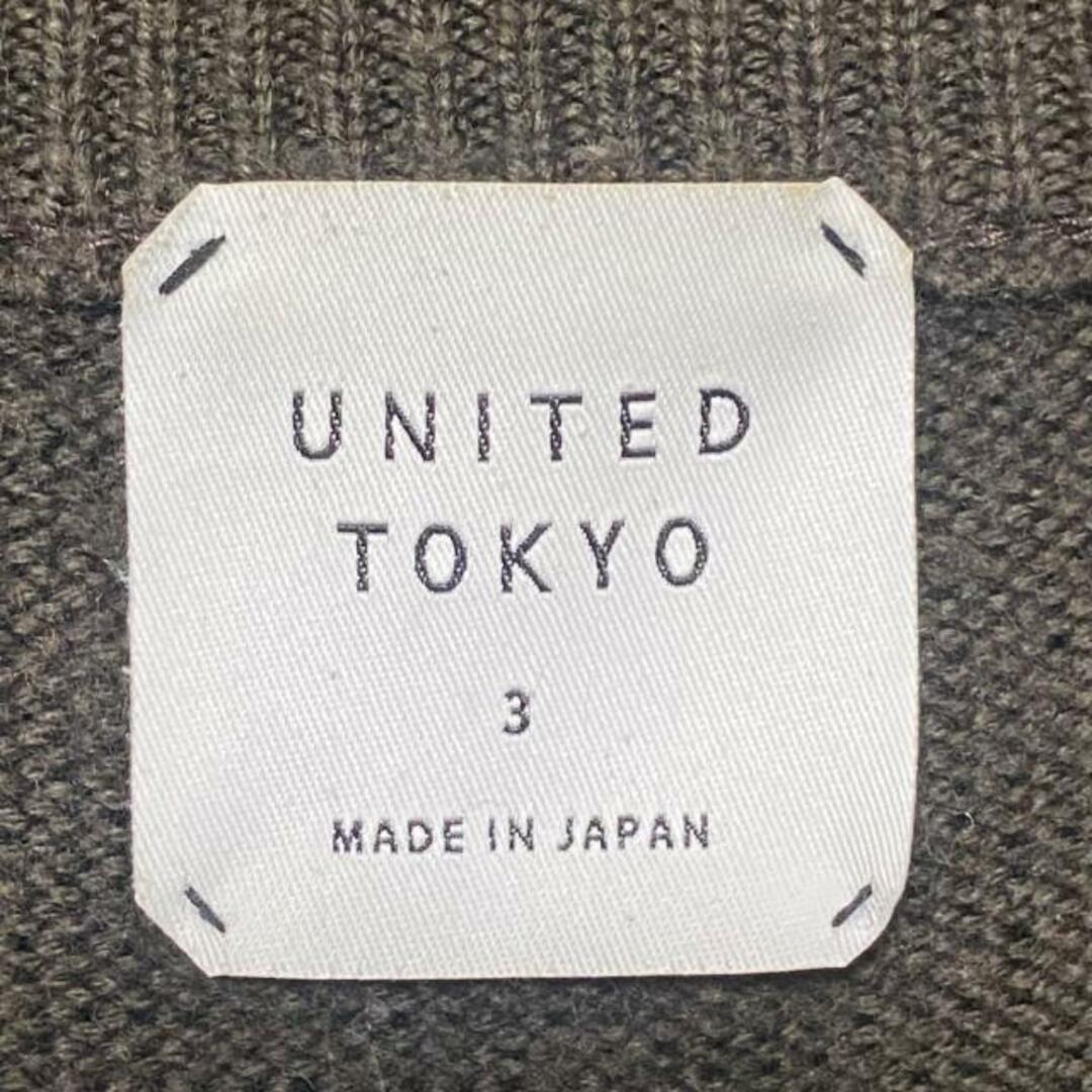 UNITED TOKYO(ユナイテッド トウキョウ) 長袖セーター サイズ3 L メンズ - ダークブラウン×ダークグリーン×マルチ クルーネック メンズのトップス(ニット/セーター)の商品写真