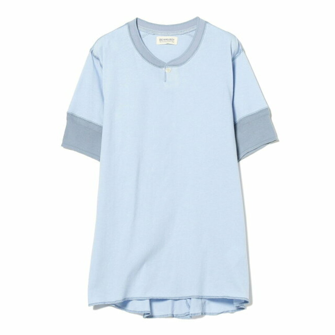 BEAMS BOY(ビームスボーイ)の【SLATE_BLUE】BEAMS BOY / バックディテール 1ボタン ヘンリーネック Tシャツ レディースのトップス(カットソー(長袖/七分))の商品写真