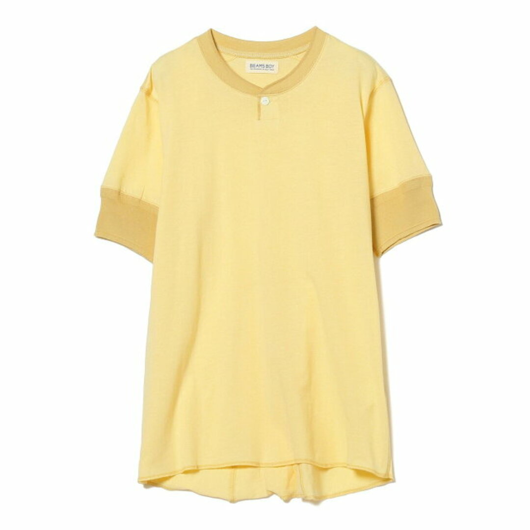 BEAMS BOY(ビームスボーイ)の【LT.YELLOW】BEAMS BOY / バックディテール 1ボタン ヘンリーネック Tシャツ レディースのトップス(カットソー(長袖/七分))の商品写真