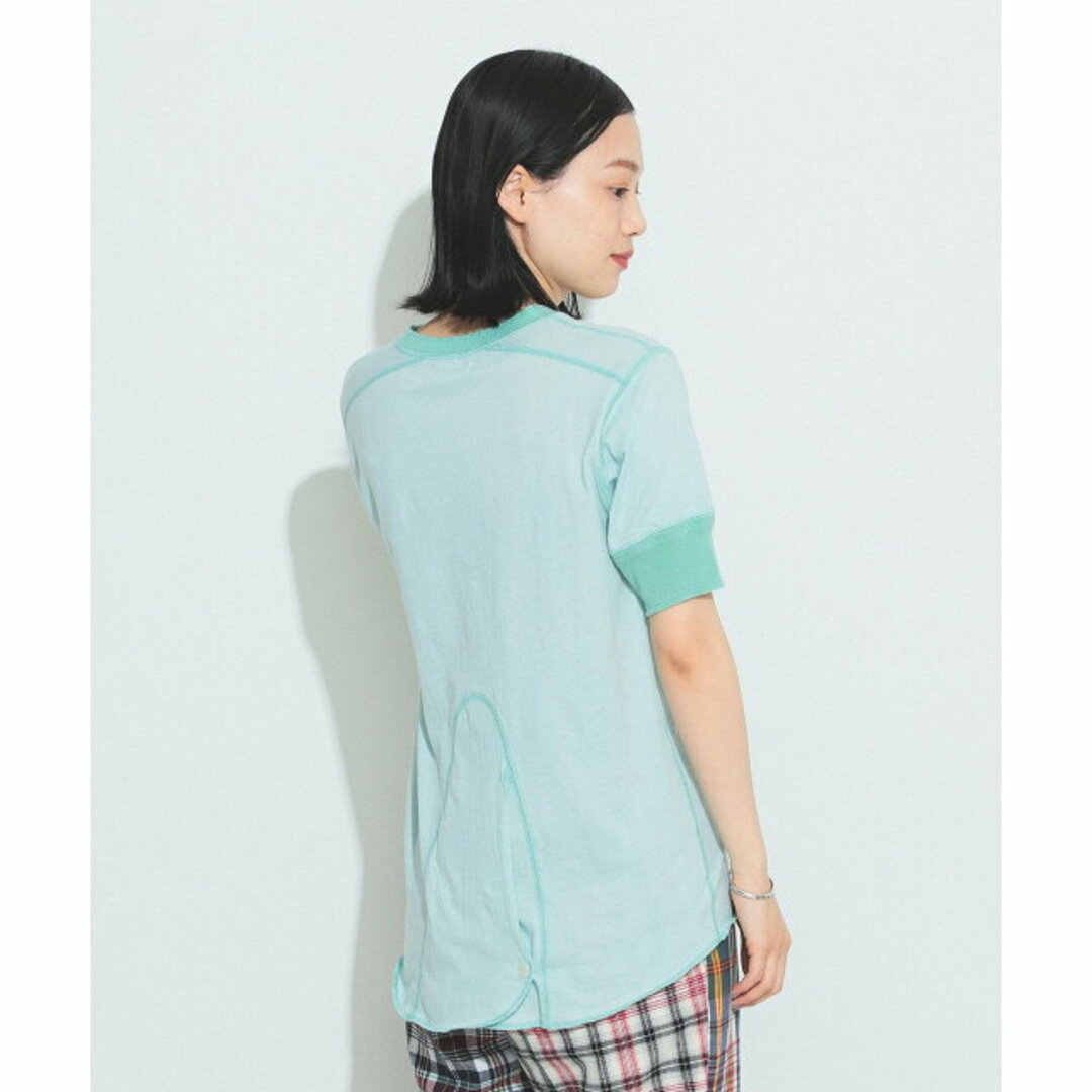 BEAMS BOY(ビームスボーイ)の【MINT】BEAMS BOY / バックディテール 1ボタン ヘンリーネック Tシャツ レディースのトップス(カットソー(長袖/七分))の商品写真