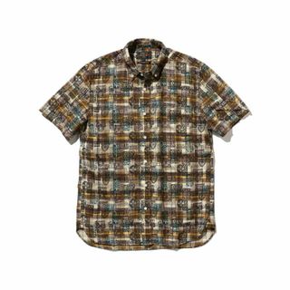 ビームスプラス(BEAMS PLUS)の【YELLOW】BEAMS PLUS / インディアン マドラスチェック ブロックプリント ショートスリーブ ボタンダウン シャツ(その他)