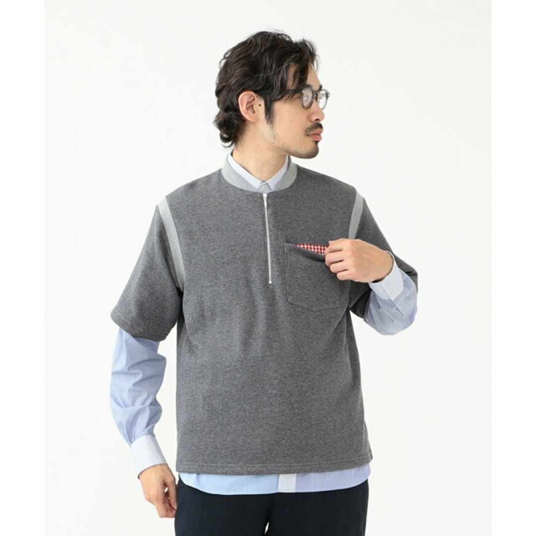 BEAMS PLUS(ビームスプラス)の【GRAY】TUBE * BEAMS PLUS / 別注 Half Zip Short Sleeve Sweat メンズのトップス(スウェット)の商品写真