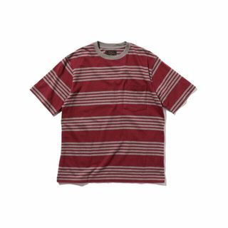 ビームスプラス(BEAMS PLUS)の【BURGUNDY】BEAMS PLUS / ネップ ホリゾンタルストライプ ポケット Tシャツ(その他)