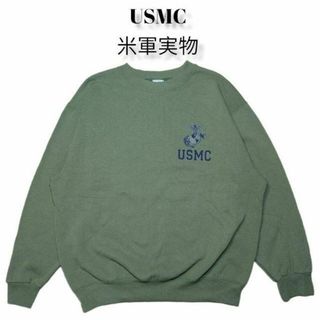 USMC 米軍実物 裏起毛 スウェットトレーナー アメリカ軍 古着 ミリタリー(スウェット)