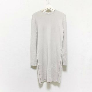 ADORE - ADORE(アドーア) チュニック サイズ38 M レディース美品  - ベージュ クルーネック/長袖/ニット/ロング丈/両サイドスリット