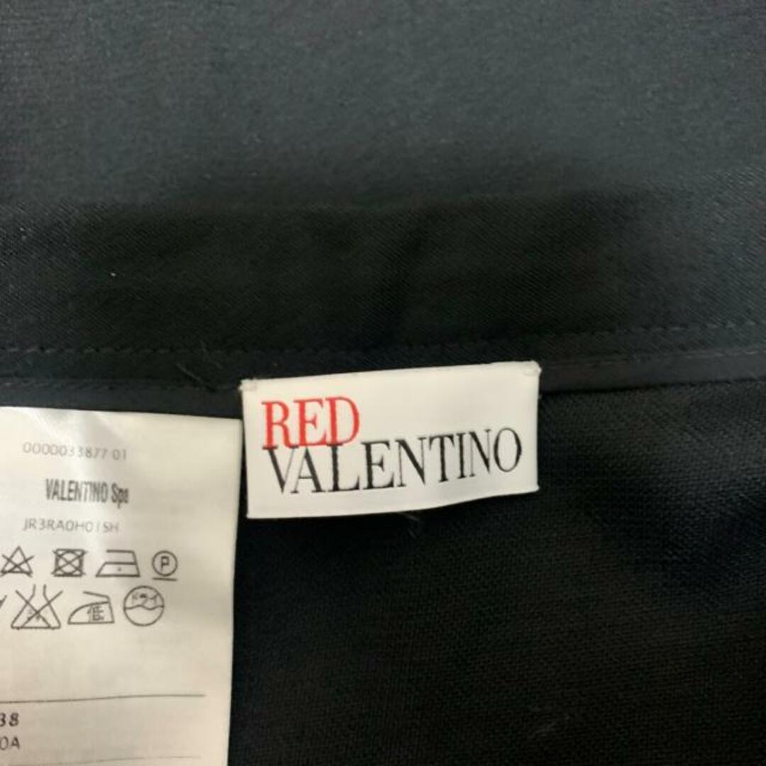 RED VALENTINO(レッドヴァレンティノ)のRED VALENTINO(レッドバレンチノ) スカート サイズ38 M レディース美品  - 黒 ひざ丈 レディースのスカート(その他)の商品写真