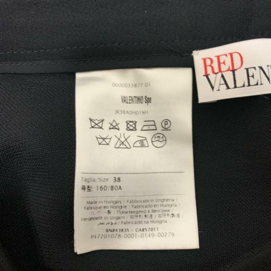 RED VALENTINO(レッドヴァレンティノ)のRED VALENTINO(レッドバレンチノ) スカート サイズ38 M レディース美品  - 黒 ひざ丈 レディースのスカート(その他)の商品写真