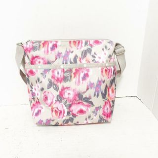 レスポートサック(LeSportsac)のLESPORTSAC(レスポートサック) ショルダーバッグ - ライトグレー×ピンク×マルチ 花柄/薔薇 レスポナイロン(ショルダーバッグ)