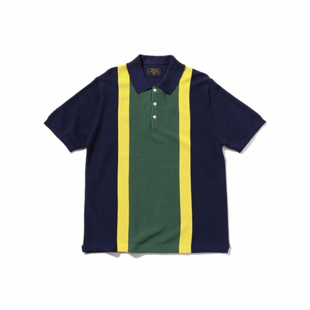 BEAMS PLUS(ビームスプラス)の【NAVY】BEAMS PLUS / コットンニット ストライプ ポロシャツ その他のその他(その他)の商品写真