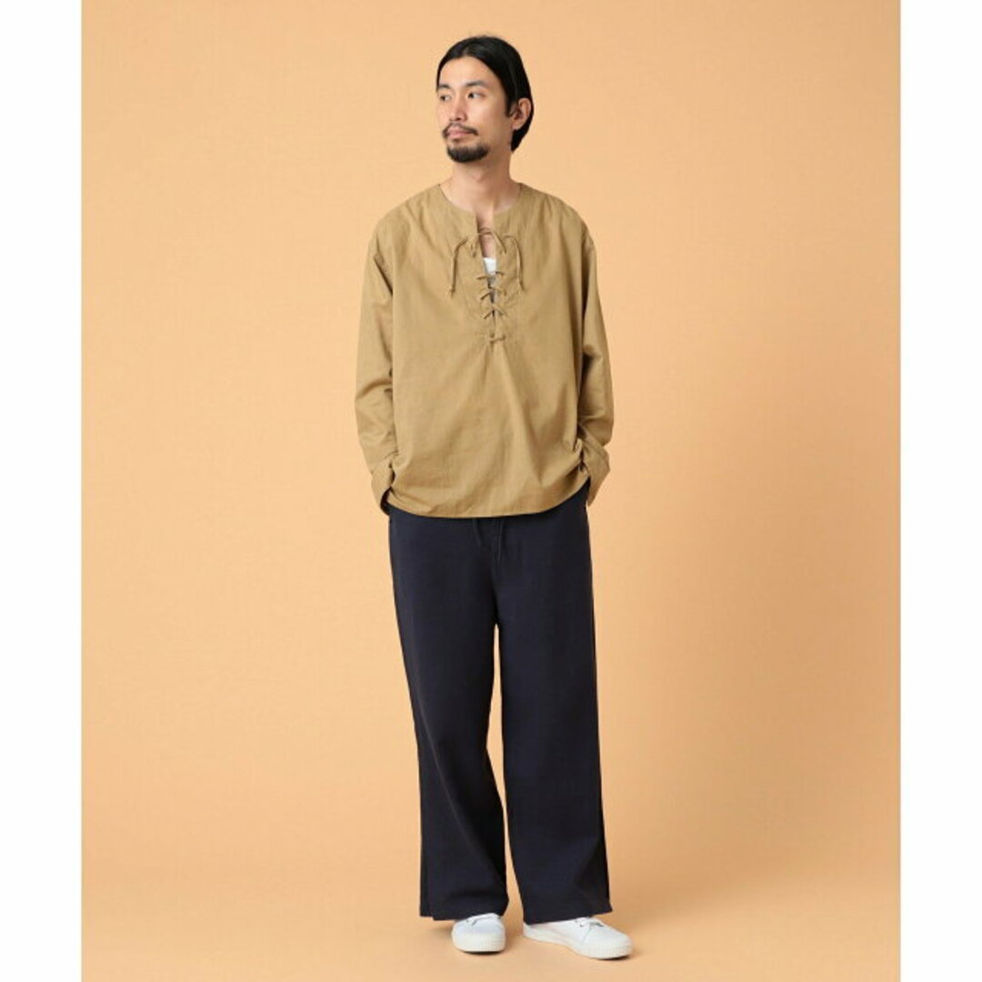 【BEIGE】BEAMS LIGHTS / レースアップ プルオーバー シャツ メンズのトップス(シャツ)の商品写真