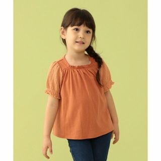 【ORANGE】BEAMS mini / 刺繍パフスリーブ Tシャツ(90~150cm)(Tシャツ/カットソー)