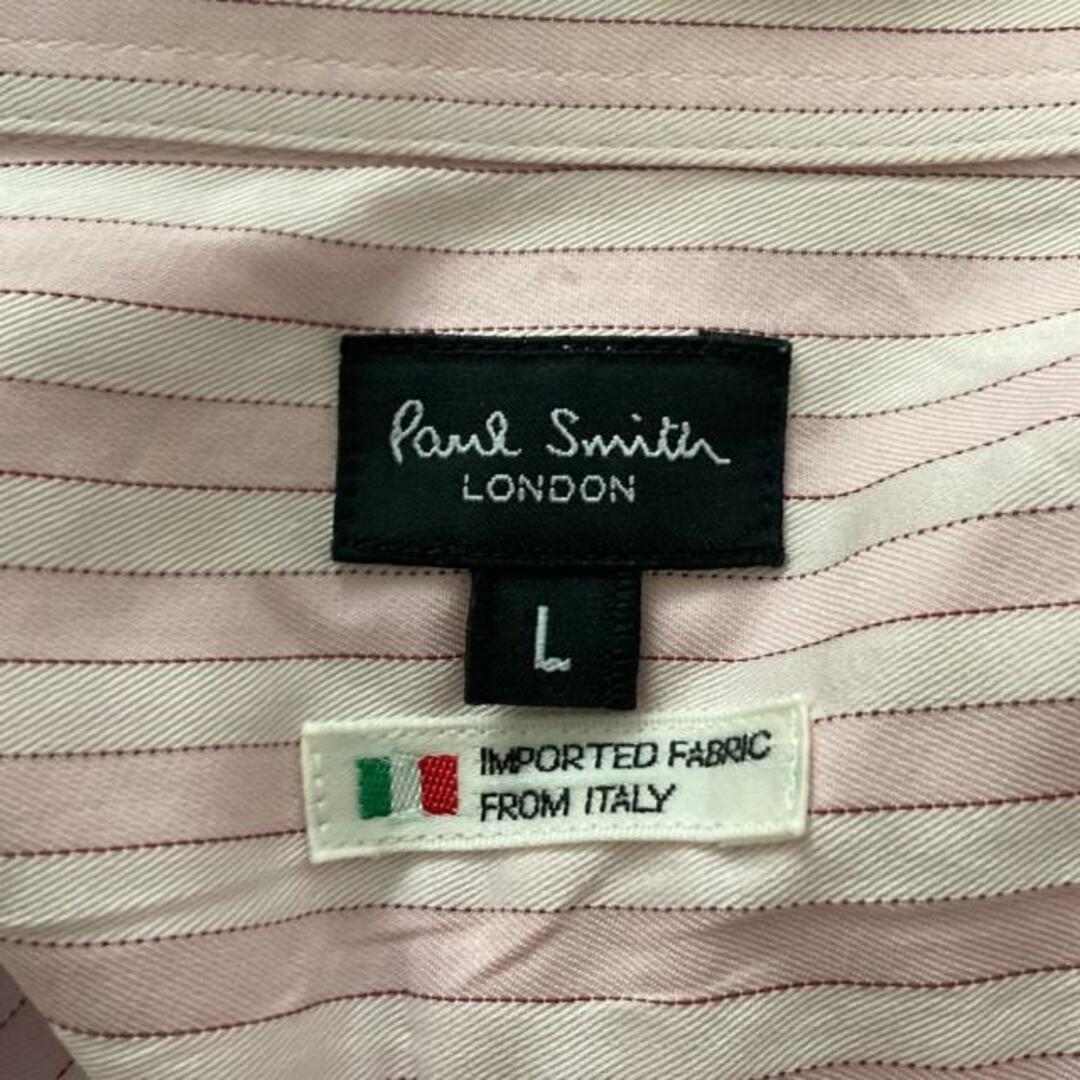 Paul Smith(ポールスミス)のPaulSmith(ポールスミス) 長袖シャツ サイズL メンズ - ピンク×アイボリー×ボルドー ストライプ メンズのトップス(シャツ)の商品写真