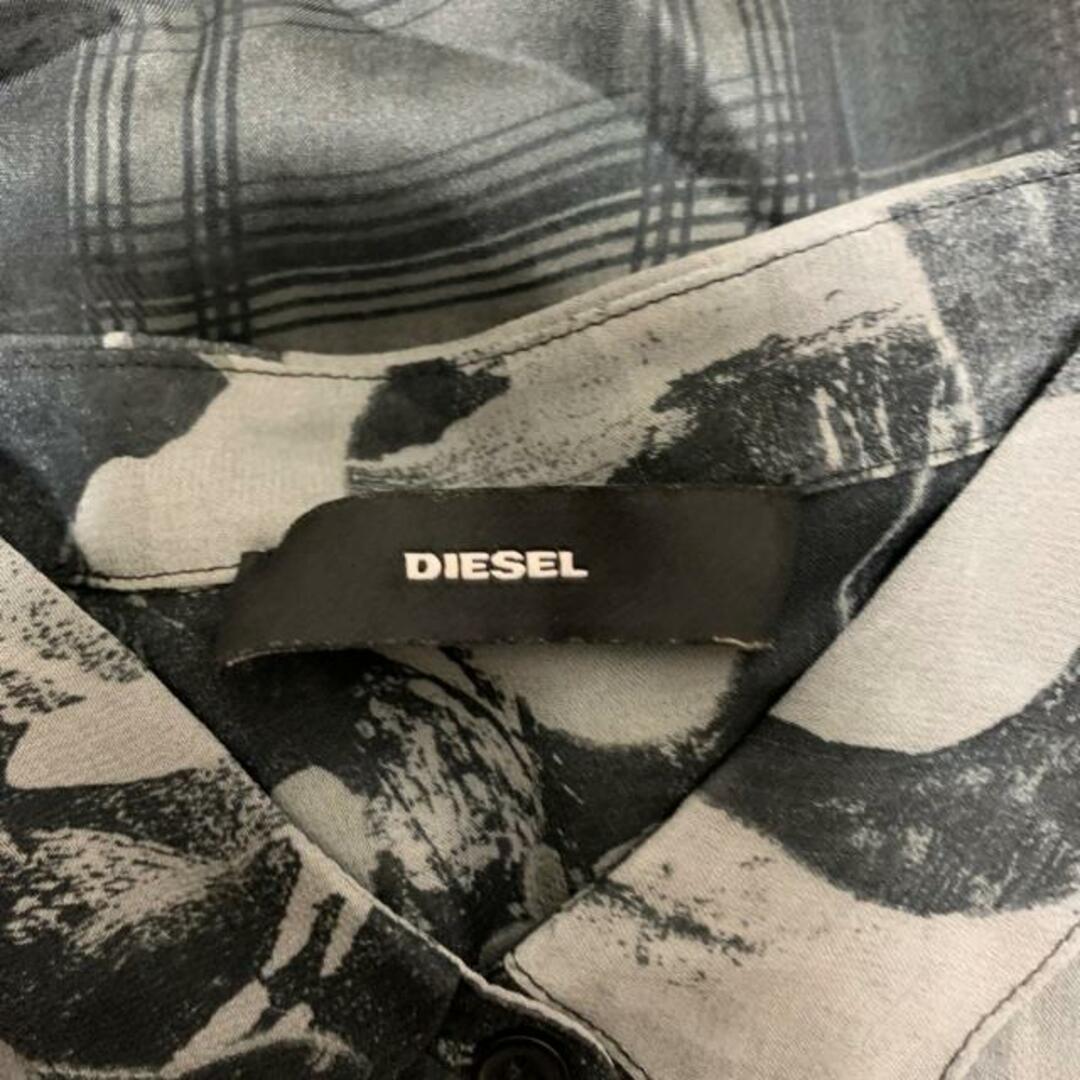 DIESEL(ディーゼル)のDIESEL(ディーゼル) 長袖シャツブラウス サイズXS レディース美品  - グレー×黒 チェック柄/シースルー レディースのトップス(シャツ/ブラウス(長袖/七分))の商品写真