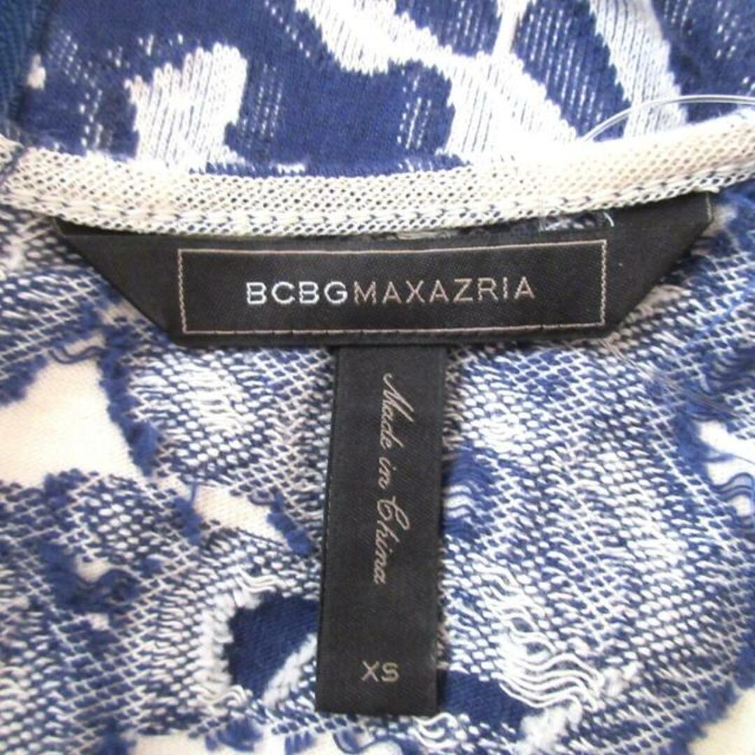 BCBGMAXAZRIA(ビーシービージーマックスアズリア)のBCBGMAXAZRIA(ビーシービージーマックスアズリア) ワンピース サイズXS レディース - アイボリー×ネイビー クルーネック/ノースリーブ/ひざ丈 レディースのワンピース(その他)の商品写真