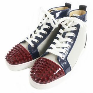 クリスチャンルブタン(Christian Louboutin)の未使用品□Christian Louboutin/クリスチャンルブタン ルイスフラット スパイクスタッズ レザー ハイカットスニーカー マルチ40 1/2 EU製(スニーカー)