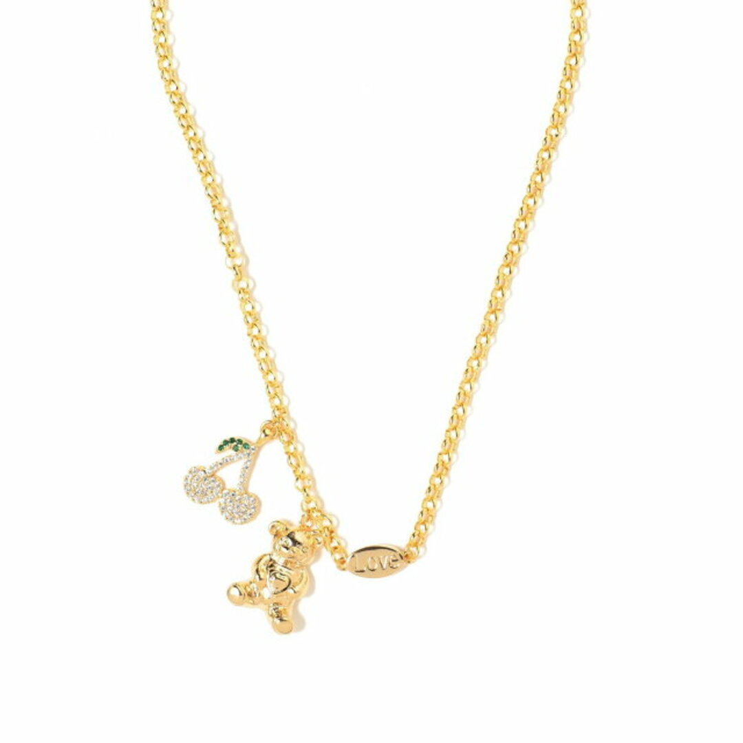 Ray BEAMS(レイビームス)の【GOLD】LOTUS PINK / Cherry Teddy ネックレス レディースのアクセサリー(ネックレス)の商品写真