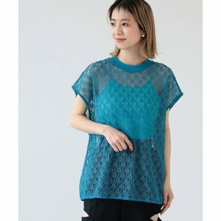 レイビームス(Ray BEAMS)の【BLUE】Ray BEAMS / クロシェレース フレンチスリーブ Tシャツ(カットソー(長袖/七分))