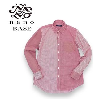 ナノユニバース(nano・universe)のnano・base  ナノベース ☆ メンズ Sサイズ Red チェック柄シャツ(シャツ)