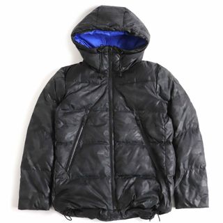 BLACK LABEL CRESTBRIDGE - 良品□ブラックレーベルクレストブリッジ カモフラ フーデッド WZIP ダウンジャケット 黒系 M 正規品 メンズ