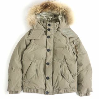 バーバリーブラックレーベル(BURBERRY BLACK LABEL)の【ドンドン見直し】良品□バーバリーブラックレーベル 2WAY ファーフード ZIPUP ダウンベスト/ジャケット ベージュ S 正規品 メンズ(ダウンベスト)