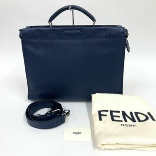 フェンディ(FENDI)の極美品! FENDI セレリア ピーカブー モンスター ビジネスバッグ ネイビー(トートバッグ)