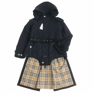 バーバリー(BURBERRY)の【ドンドン見直し】未使用品□バーバリー 裏ノバチェック柄 WZIP ドッキング ロング キルティングコート 黒 M イタリア製 国内正規(その他)