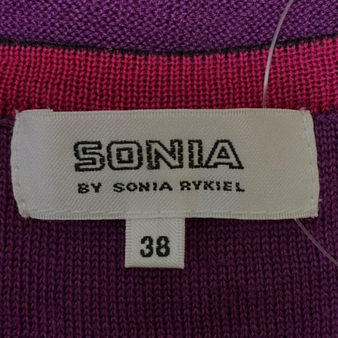 SONIA RYKIEL(ソニアリキエル)のSONIARYKIEL(ソニアリキエル) ワンピース サイズ38 M レディース - パープル×ダークグレー 長袖/ひざ丈/ボーダー レディースのワンピース(その他)の商品写真