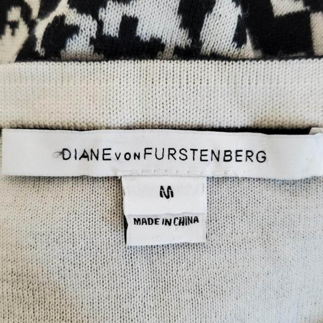 DIANE von FURSTENBERG(ダイアンフォンファステンバーグ)のDIANE VON FURSTENBERG(DVF)(ダイアン・フォン・ファステンバーグ) ワンピース サイズM レディース美品  - 黒×白 半袖/ひざ丈/ニット レディースのワンピース(その他)の商品写真