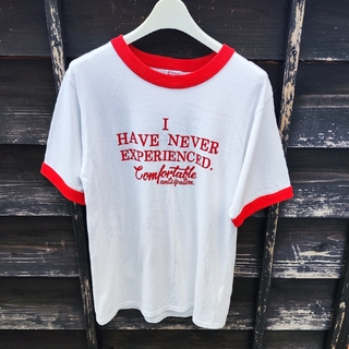フリークスストア(FREAK'S STORE)の[アメカジ]フリークスストア　リンガー(トリム)Tシャツ　白×赤　フリーサイズ(Tシャツ(半袖/袖なし))
