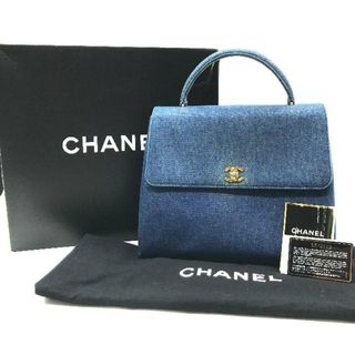 アヴィレックス(AVIREX)のCHANEL シャネル ココマーク ターンロック デニム ハンド バッグ ブルー 良品 k1096(ハンドバッグ)