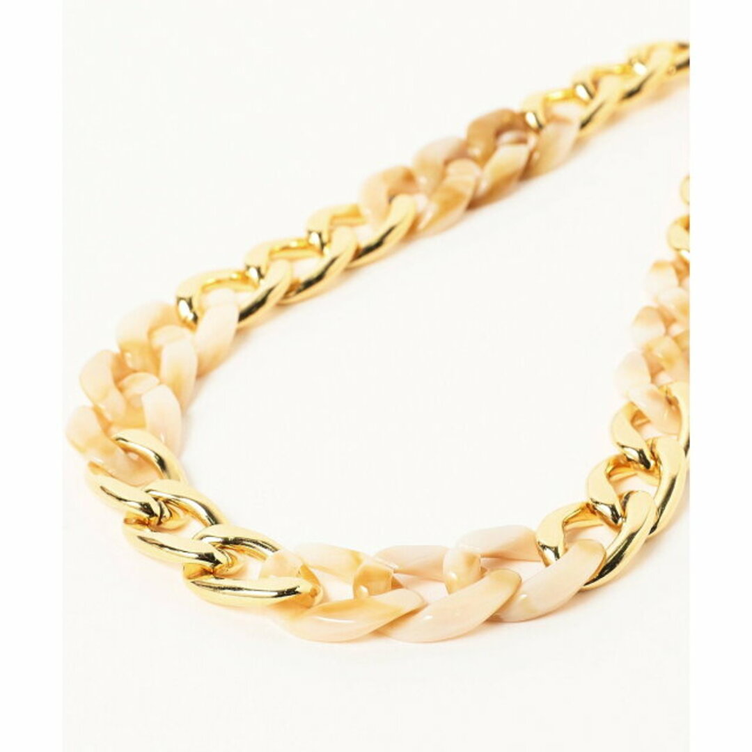 Ray BEAMS(レイビームス)の【GOLD/BEIGE】Ray BEAMS / アクリル ミックス キヘイ ネックレス レディースのアクセサリー(ネックレス)の商品写真