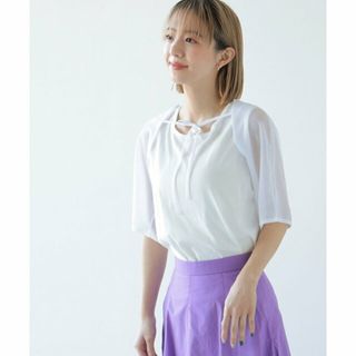 レイビームス(Ray BEAMS)の【WHITE】Ray BEAMS / シアー ケープスリーブ Tシャツ(カットソー(長袖/七分))