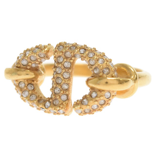 ディオール(Dior)のDIOR ディオール CDロゴ ラインストーンリング ゴールド(リング(指輪))