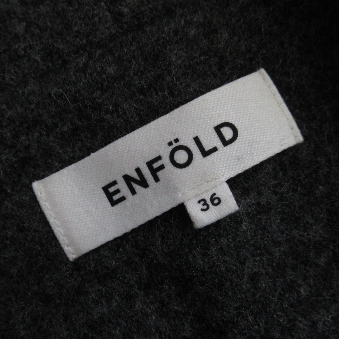 ENFOLD(エンフォルド)のENFOLD オーバーサイズ ノーカラー コート ジャケット アウター 36 レディースのジャケット/アウター(ノーカラージャケット)の商品写真