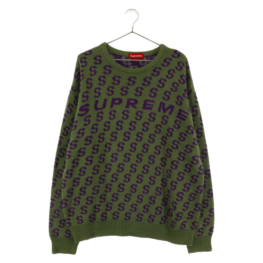 SUPREME シュプリーム 21SS S Repeat Sweater Sリピート長袖セーター ニット オリーブ