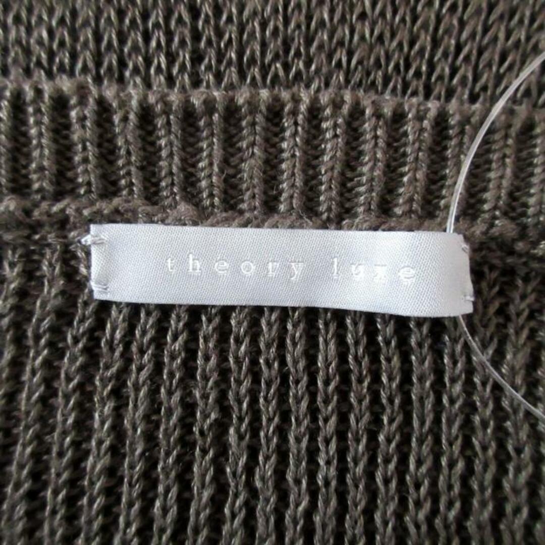 Theory luxe(セオリーリュクス)のtheory luxe(セオリーリュクス) 七分袖セーター サイズ38 M レディース - ダークグリーン クルーネック/麻/メッシュ レディースのトップス(ニット/セーター)の商品写真