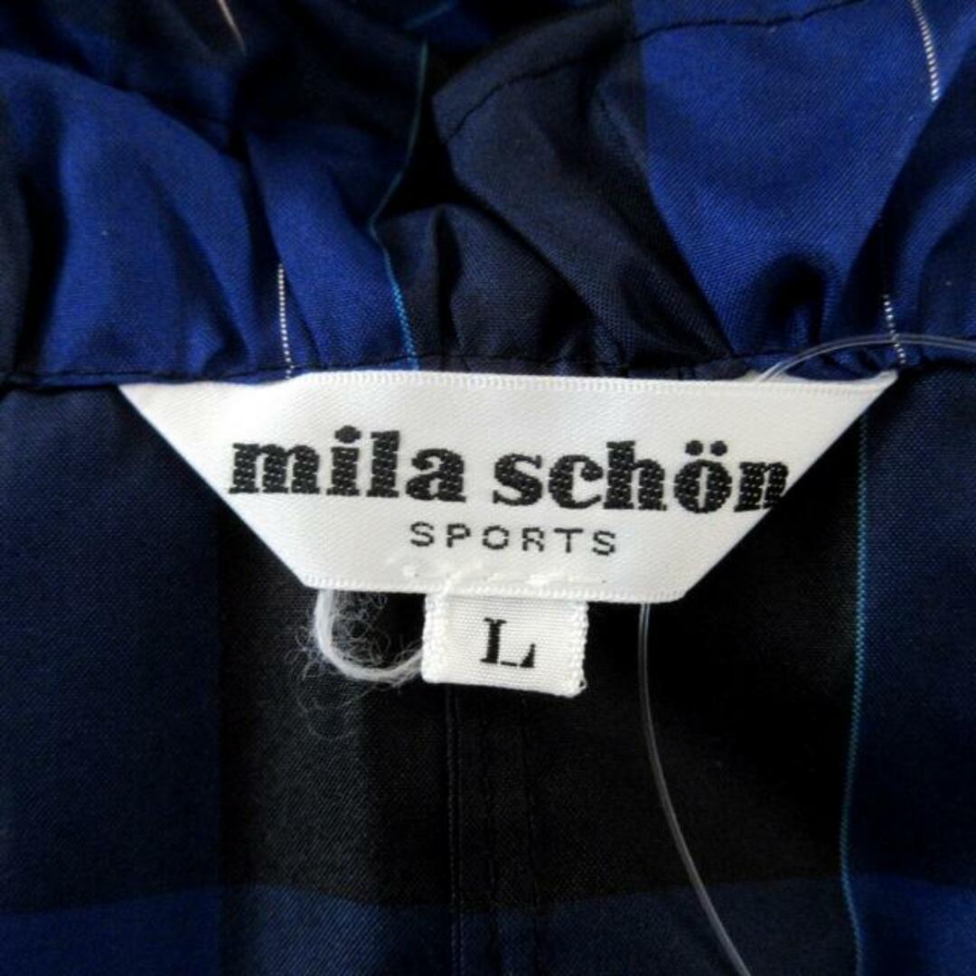 mila schon(ミラショーン)のmila schon(ミラショーン) ワンピース サイズL レディース - ブルー×黒×ネイビー 半袖/ひざ丈/ジップアップ/チェック柄 レディースのワンピース(その他)の商品写真