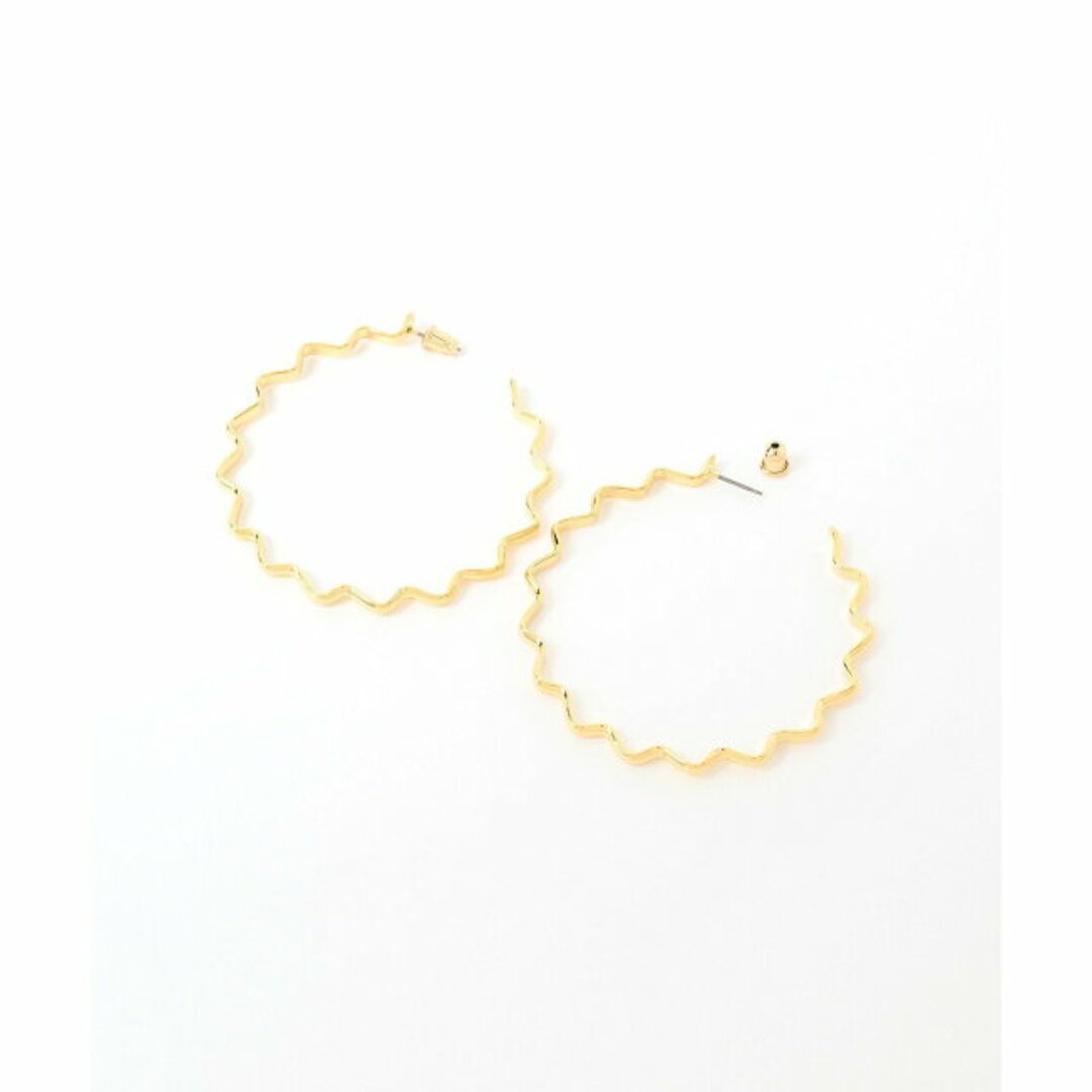 Ray BEAMS(レイビームス)の【GOLD】Ray BEAMS / ジグザグ フープ ピアス レディースのアクセサリー(ピアス)の商品写真