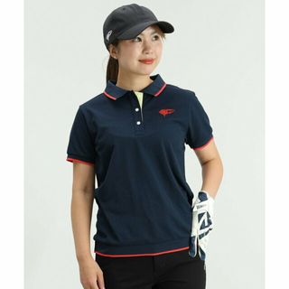 【NAVY】BEAMS GOLF ORANGE LABEL / エンボスロゴ ポロシャツ(ポロシャツ)