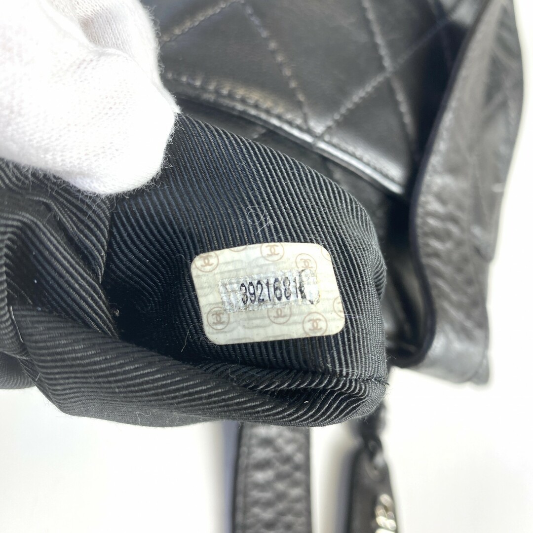 CHANEL(シャネル)のCHANEL シャネル ココマーク  ラムスキン ハンドバッグ ブラック A-1486 レディースのバッグ(ハンドバッグ)の商品写真