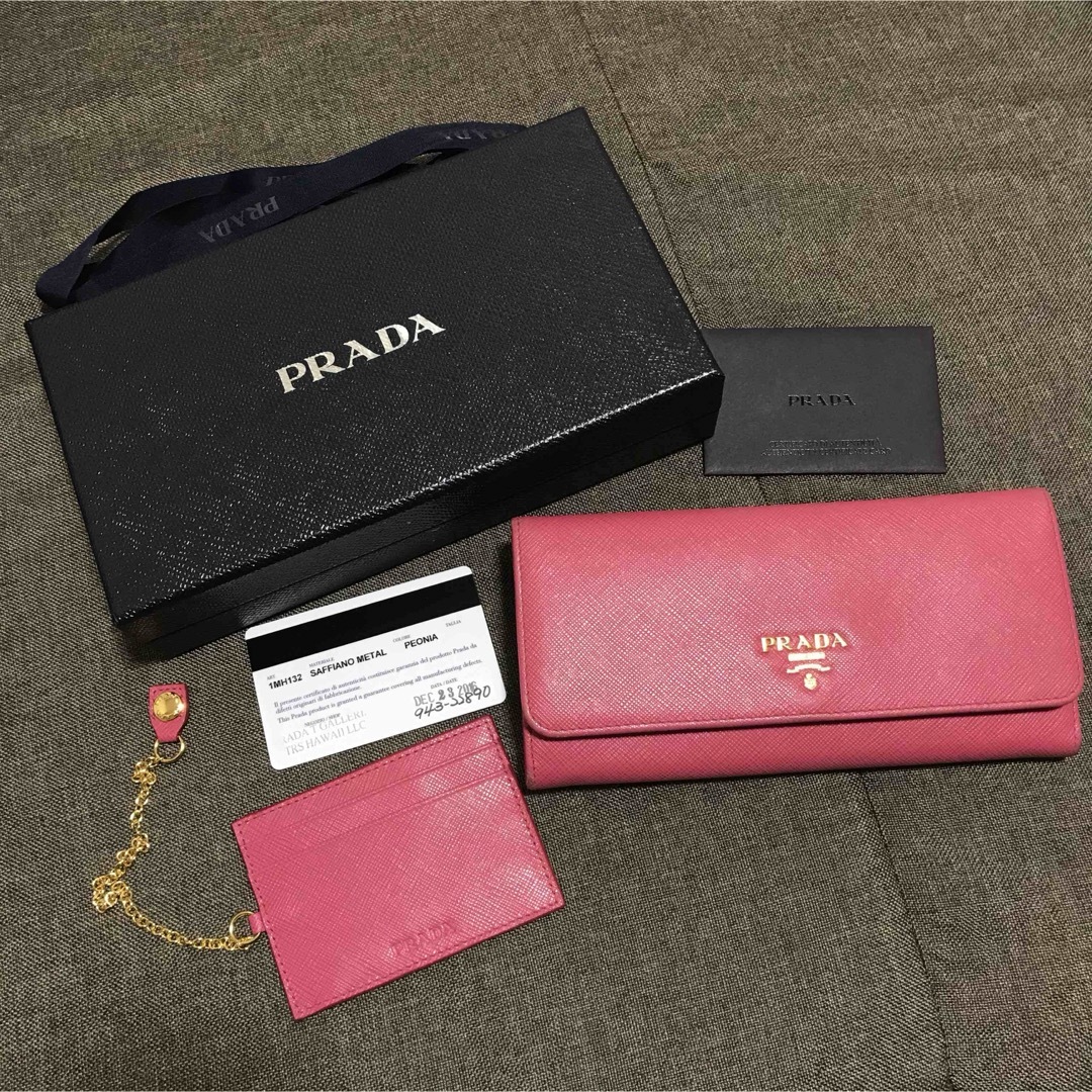 PRADA(プラダ)の正規品 財布 長財布 プラダ PEONIA SAFFIANO METAL レディースのファッション小物(財布)の商品写真