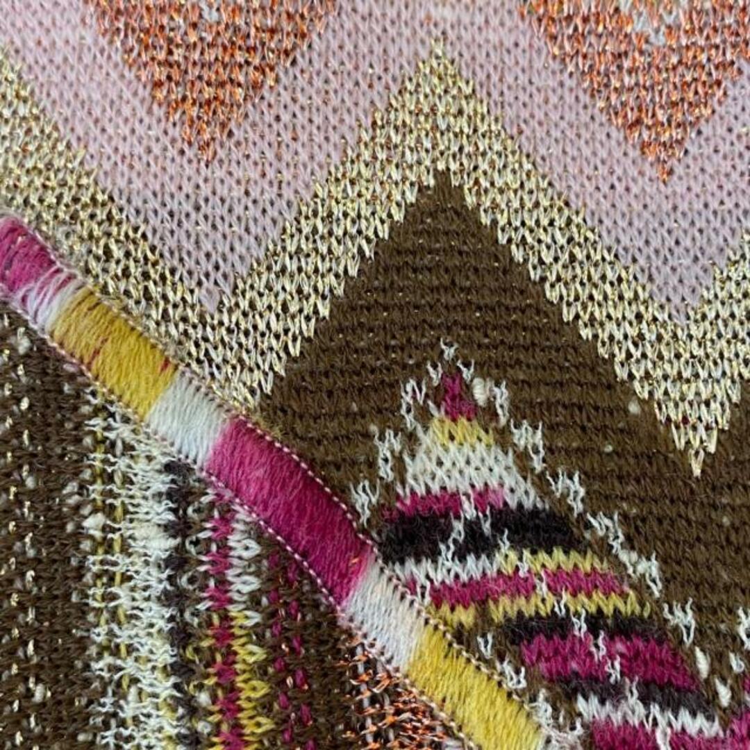 MISSONI(ミッソーニ)のMISSONI(ミッソーニ) ワンピース サイズI 42 レディース - ライトピンク×ブラウン×マルチ 長袖/ひざ丈/ニット レディースのワンピース(その他)の商品写真