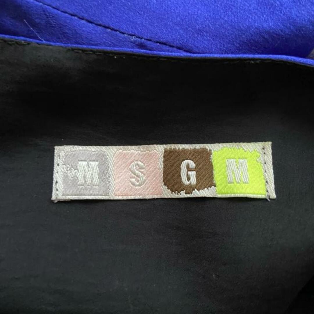 MSGM(エムエスジイエム)のMSGM(エムエスジィエム) ワンピース サイズ40 M レディース - ブルー×黒×ダークグレー 半袖/ひざ丈/シルク レディースのワンピース(その他)の商品写真