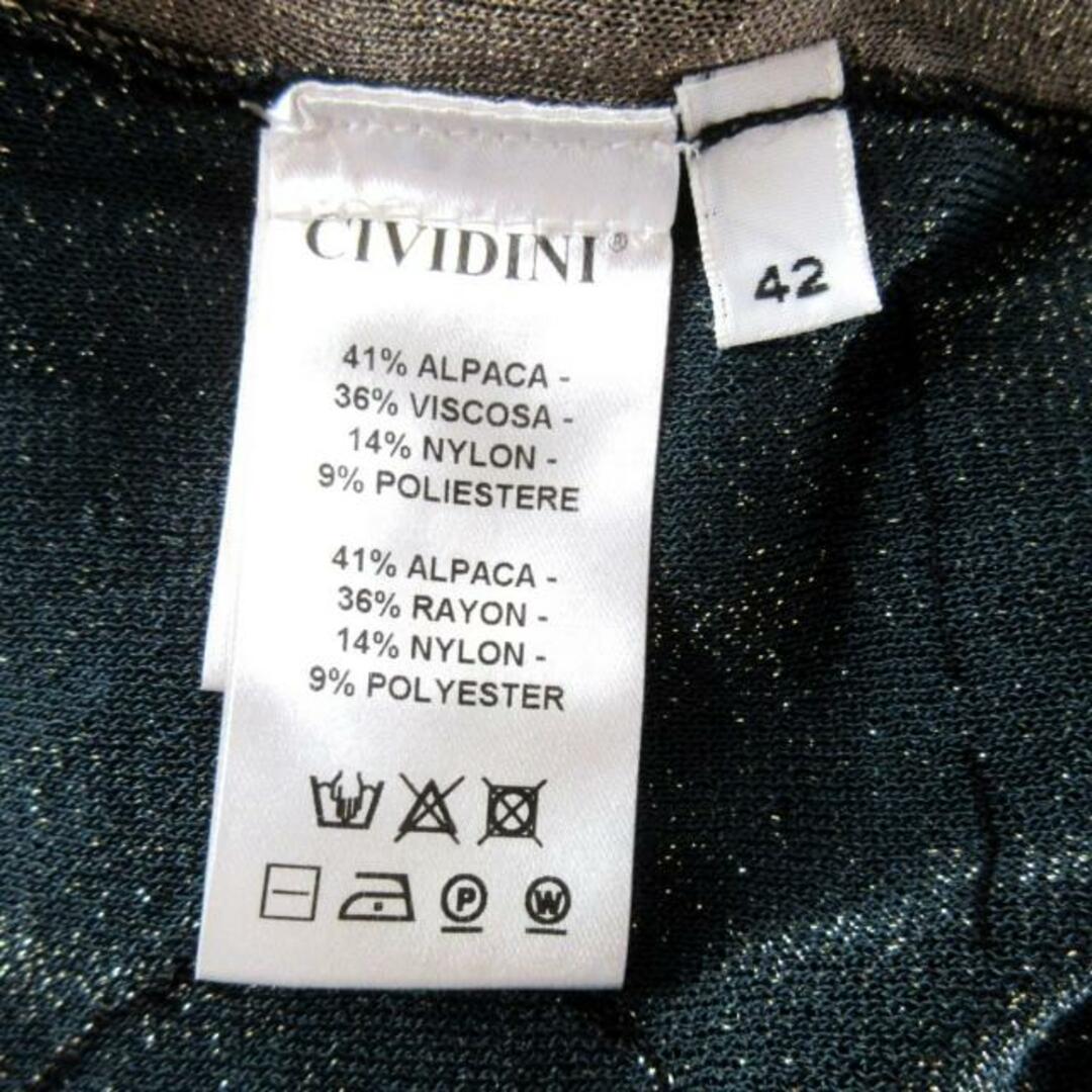 CIVIDINI(チヴィディーニ) 長袖セーター サイズ42 M レディース - 黒×ゴールド クルーネック レディースのトップス(ニット/セーター)の商品写真