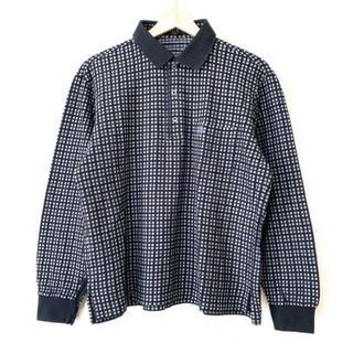 ダックス(DAKS)のDAKS(ダックス) 長袖ポロシャツ サイズL レディース - 黒×グレー チェック柄(ポロシャツ)