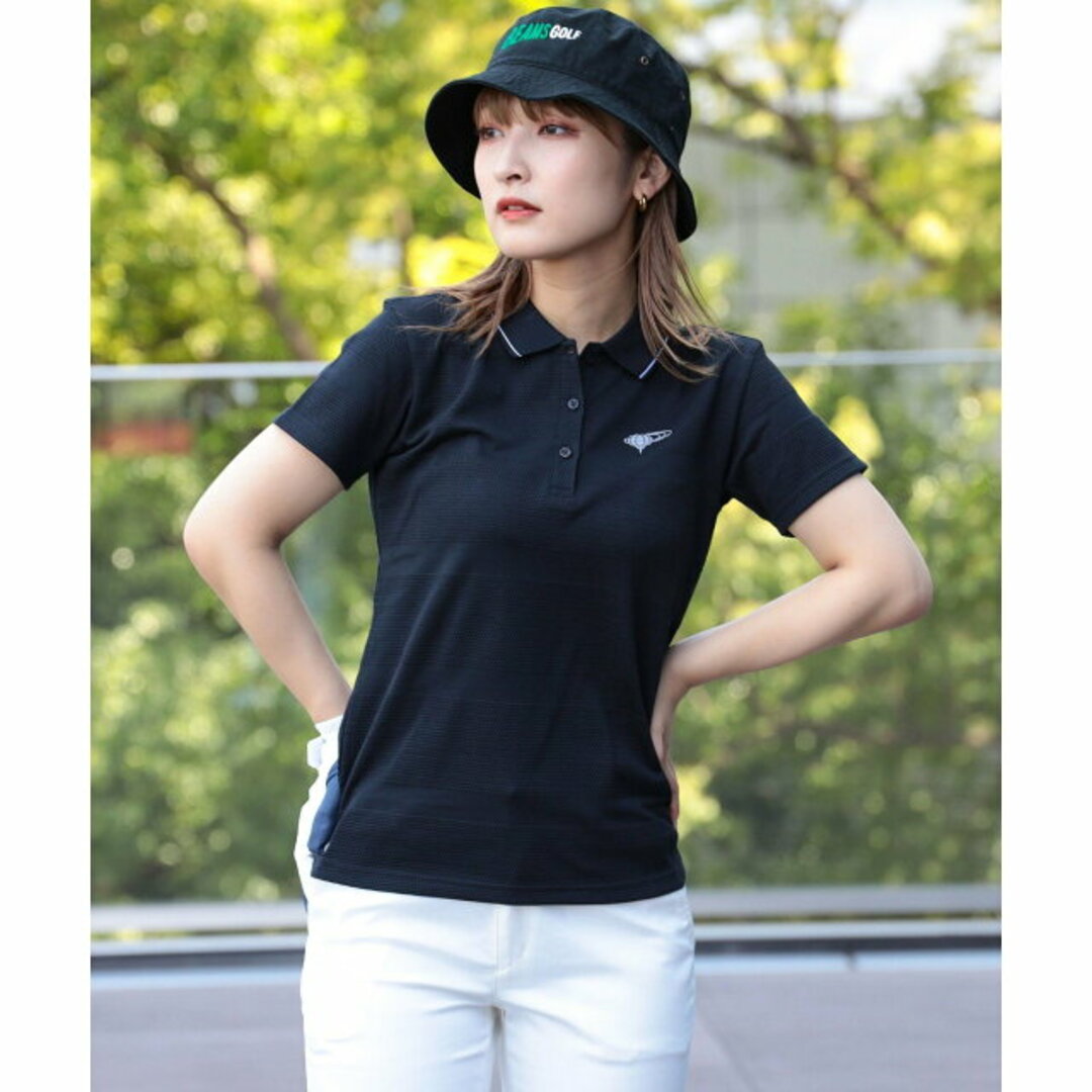 BLACK】【S】<WOMEN>BEAMS GOLF ORANGE LABEL / メッシュ ボーダー