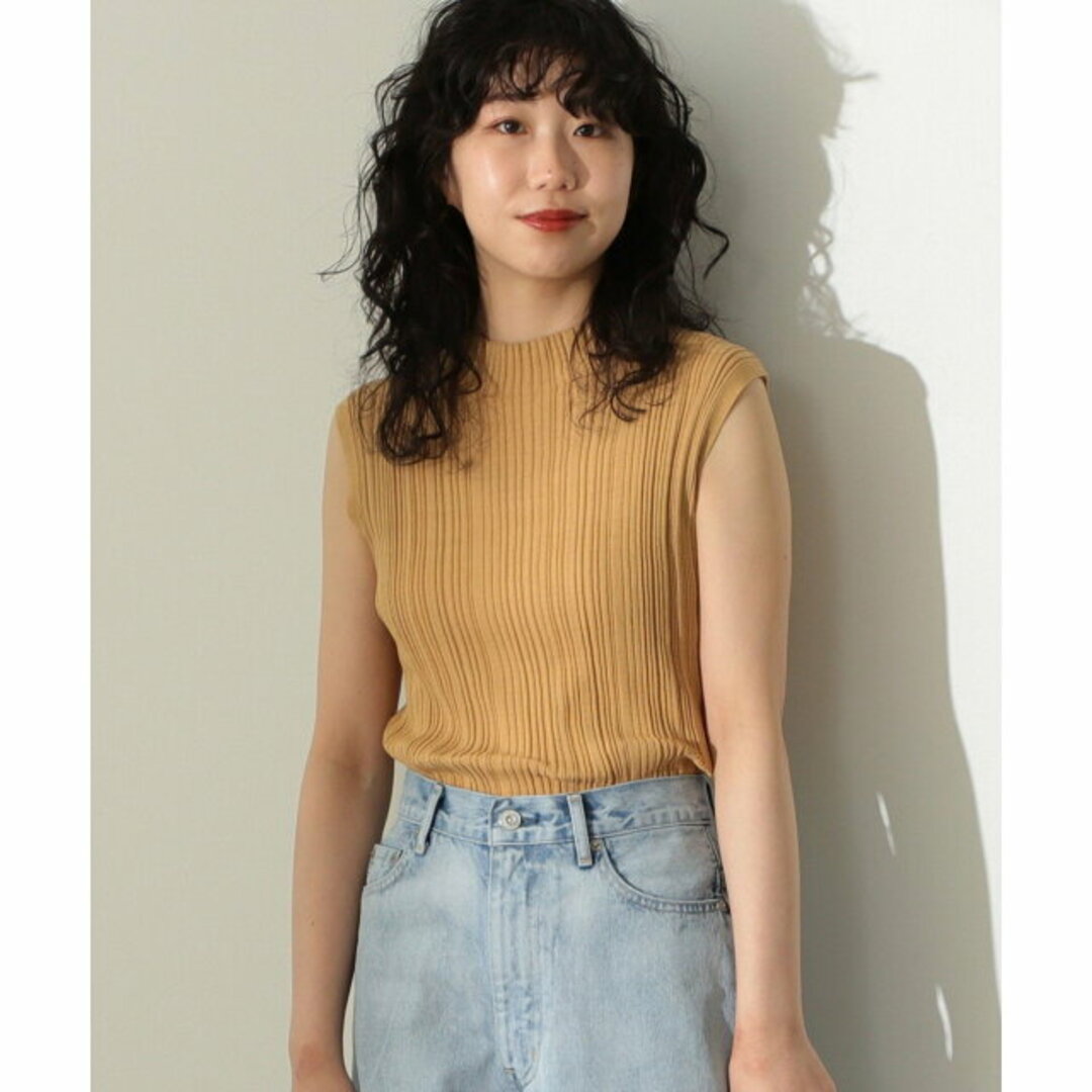 Demi-Luxe BEAMS(デミルクスビームス)の【BEIGE】Demi-Luxe BEAMS / ランダムリブ ノースリーブニット レディースのトップス(ニット/セーター)の商品写真