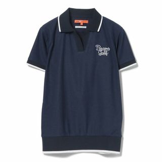 【NAVY】BEAMS GOLF ORANGE LABEL / スクリプトロゴ スキッパー ポロシャツ(ポロシャツ)